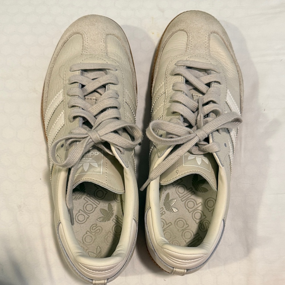 Adidas Light Gray and White Sneakers